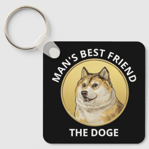 Dogecoin Dog Metal Keychain