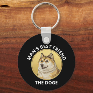 Dogecoin Dog Personalized Keychain
