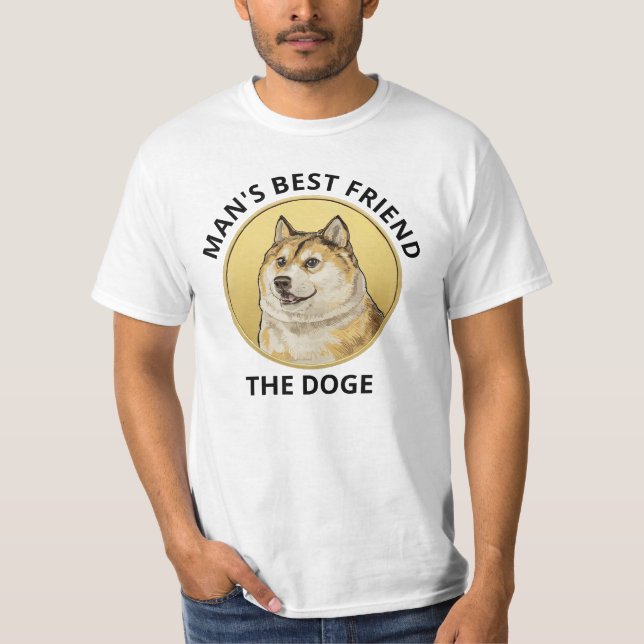 Dogecoin Dog Personalized White T-Shirt (Front)