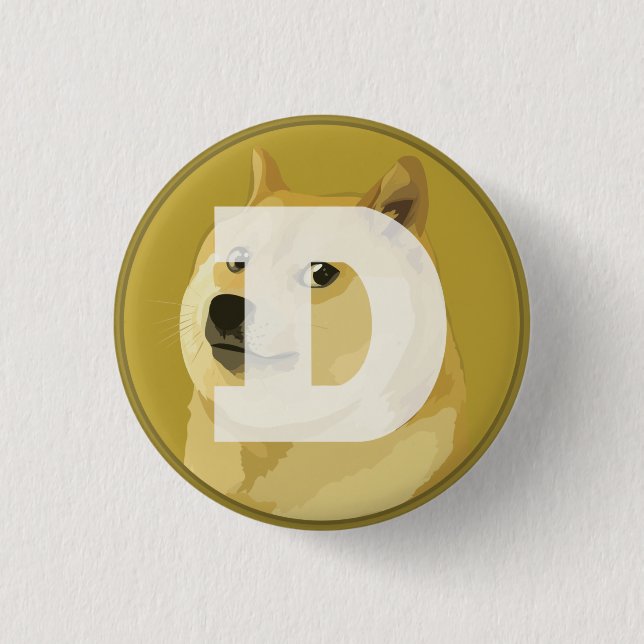 Dogecoin DOGE Button (Front)