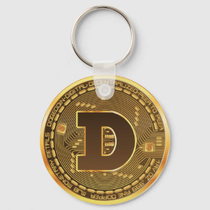 Dogecoin doge coin logo cryptocurrency keychain