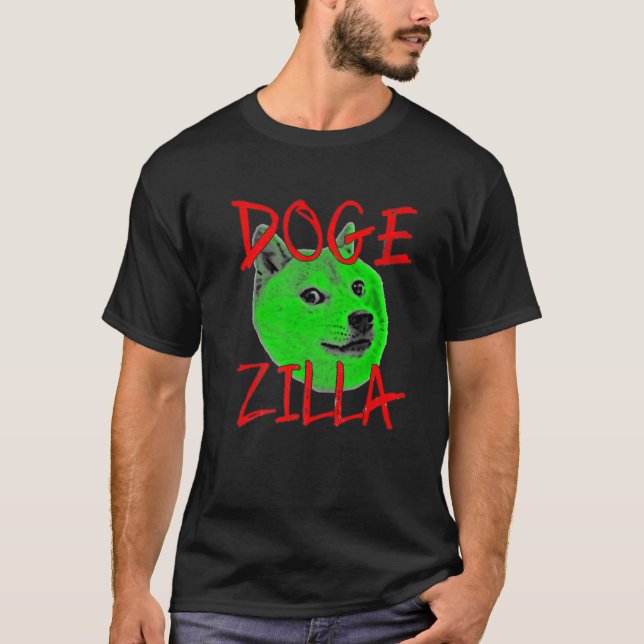 Dogecoin Doge HODL Crypto Meme Funny Dogezilla Shi T-Shirt (Front)