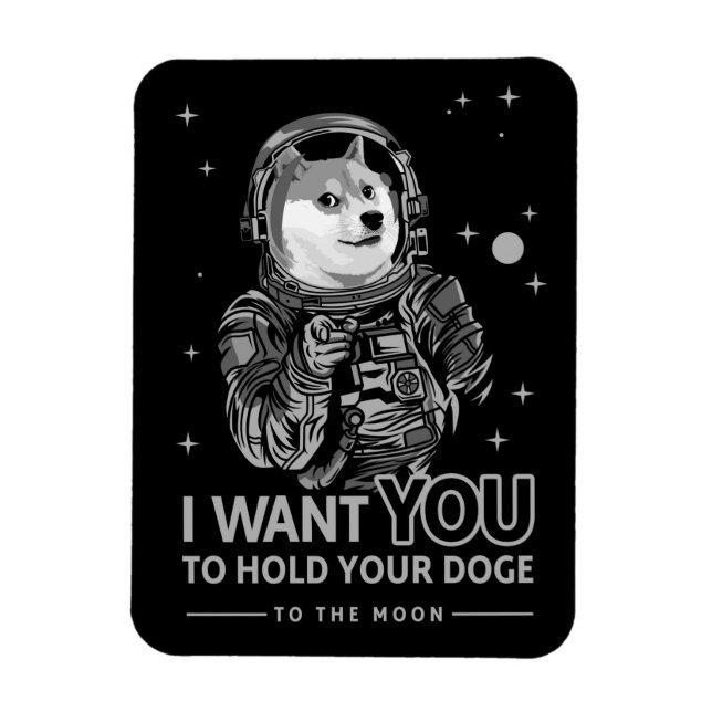Dogecoin Doge I Want You To The Moon Crypto Funny Magnet (Vertical)