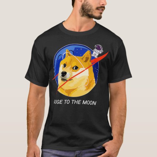 Dogecoin Doge To the Moon HODL Crypto Meme  T_Shirt