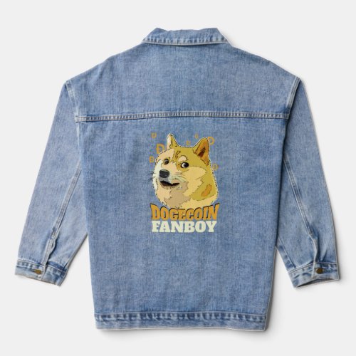 Dogecoin Fanboy  Doge and Crypto  Denim Jacket