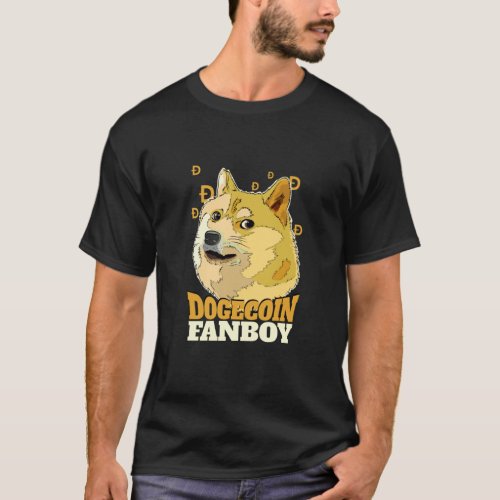 Dogecoin Fanboy  Doge and Crypto  T_Shirt