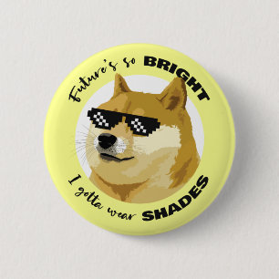 Dogecoin Future Sunglasses Stock Market Crypto Button