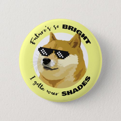 Dogecoin Future Sunglasses Stock Market Crypto Button