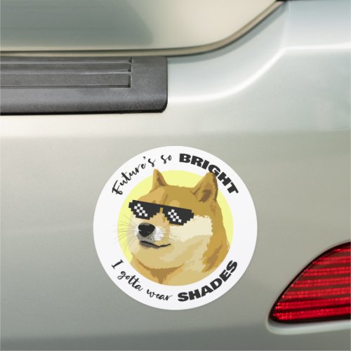 Dogecoin Future Sunglasses Stock Market Crypto Car Magnet