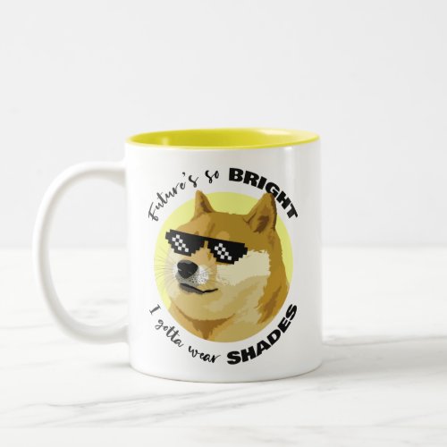 Dogecoin Future Sunglasses Stock Market Crypto Two_Tone Coffee Mug