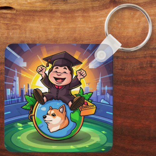 Dogecoin Graduation Keychain
