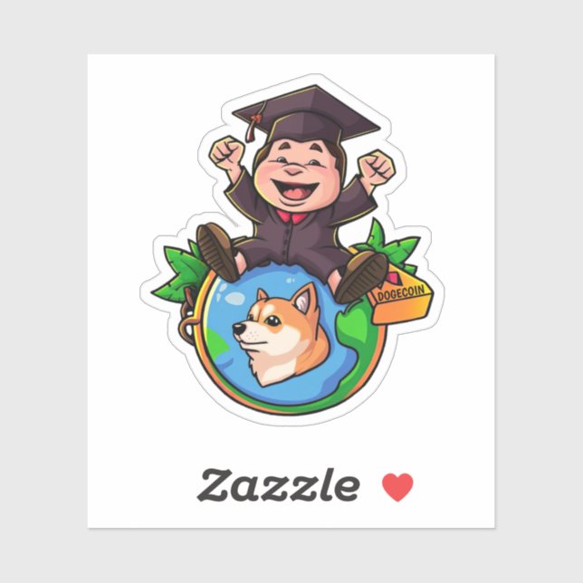 Dogecoin Graduation Sticker (Sheet)