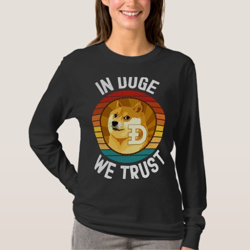 Dogecoin  In Doge We Trust Sunset T_Shirt