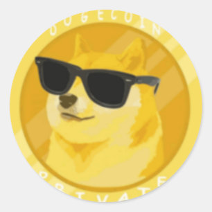 Dogecoin in Sunglasses Classic Round Sticker