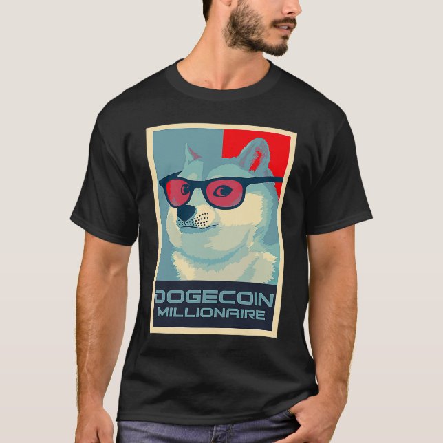 DOGECOIN Millionaire HODL Crypto SHIB Token to the T-Shirt (Front)