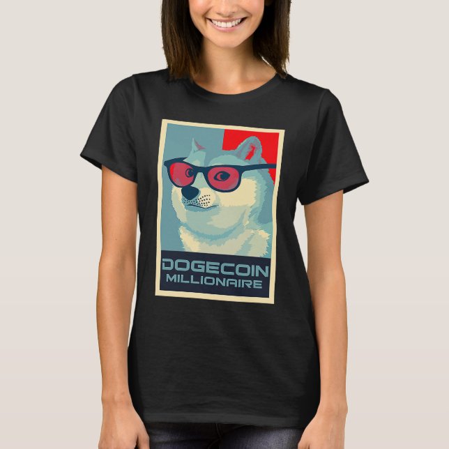 DOGECOIN Millionaire HODL Crypto SHIB Token to the T-Shirt (Front)