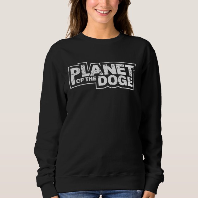 Dogecoin Planet of the Doge Grunge Crypto Dogecoin Sweatshirt (Front)