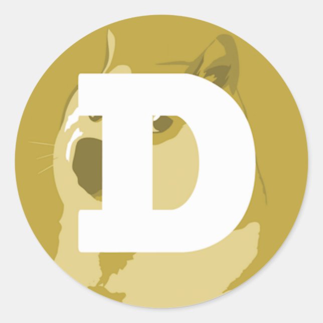 Dogecoin Round Sticker (Front)
