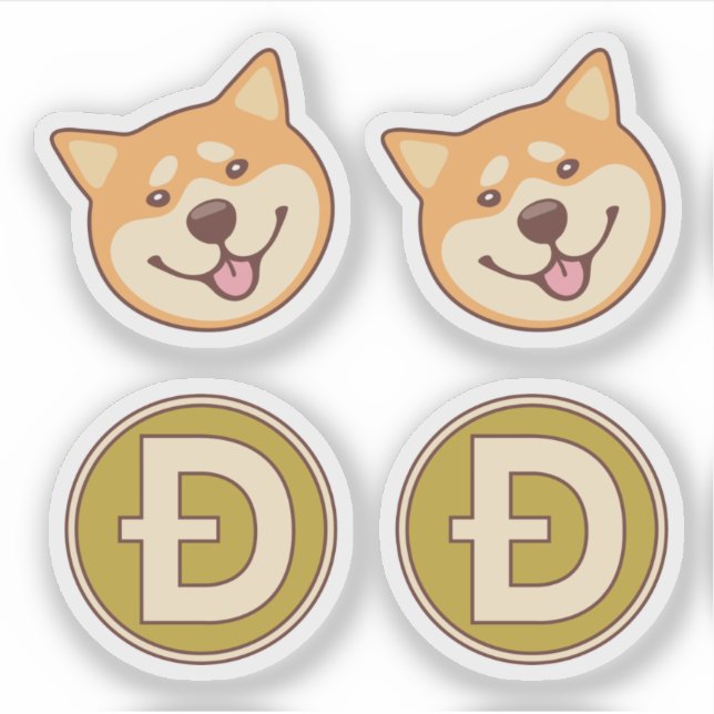 Dogecoin Shiba Inu  Sticker (Front)