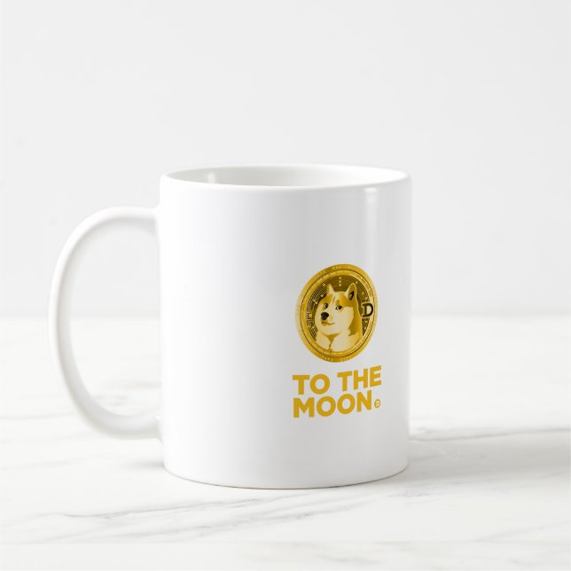 DOGECOIN TO THE MOON COFFEE MUG (Left)