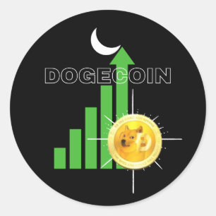 Dogecoin to the Moon Crypto   Classic Round Sticker