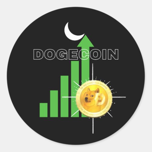 Dogecoin to the Moon Crypto   Classic Round Sticker