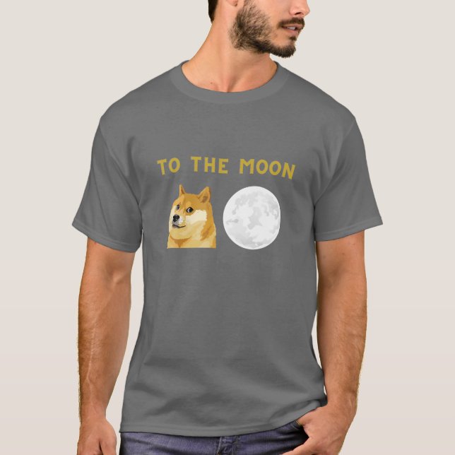 Dogecoin To The Moon Cryptocurrency T-Shirt (Front)