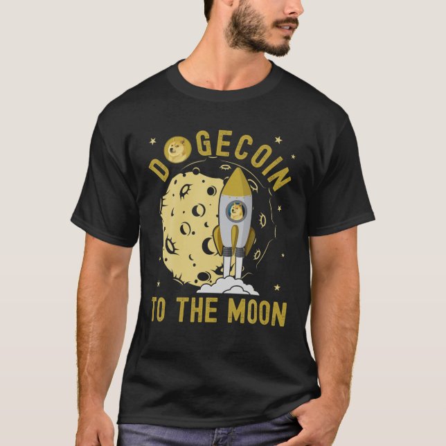 Dogecoin To The Moon, Doge Kids Space Rocket Crypt T-Shirt (Front)