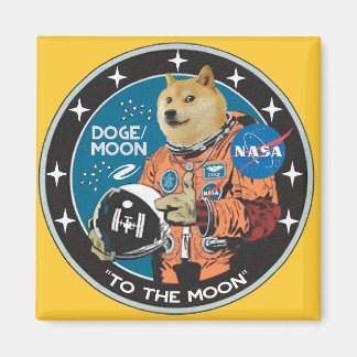 Dogecoin "to the moon" magnet