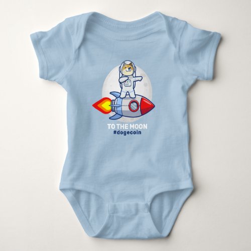 Dogecoin To The Moon Rocket Man Space Doge Crypto Baby Bodysuit