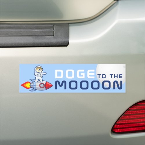 Dogecoin To The Moon Rocket Man Space Doge Crypto Car Magnet
