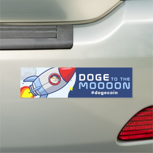 Dogecoin To The Moon Rocket Man Space Doge Crypto  Car Magnet