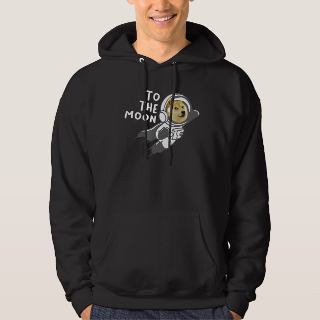 Dogecoin to the Moon Shirt, Hodl Doge Coin Crypto  Hoodie (Front)