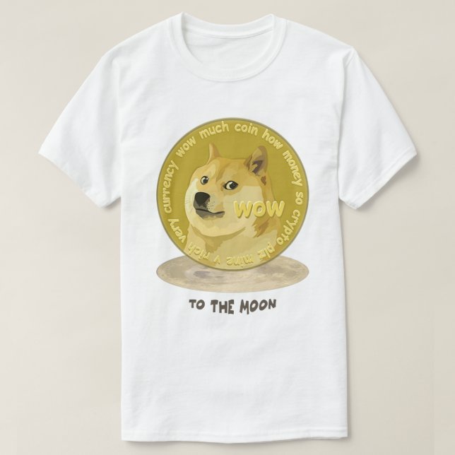 DogeCoin - To the moon T-Shirt (Design Front)