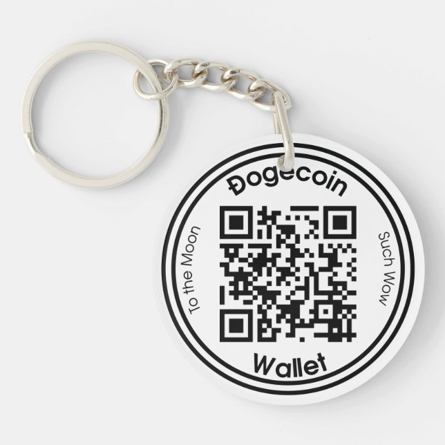 Dogecoin Wallet QR Code Round Doublesided Keychain (Front)