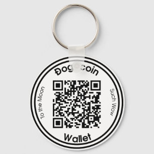 Dogecoin Wallet QR Code Round Keychain
