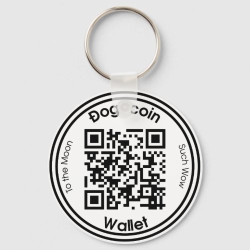 Dogecoin Wallet QR Code Round Keychain