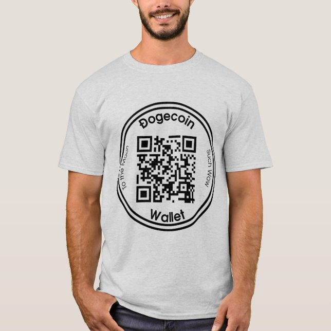 Dogecoin Wallet QR Code Round T-Shirt (Front)