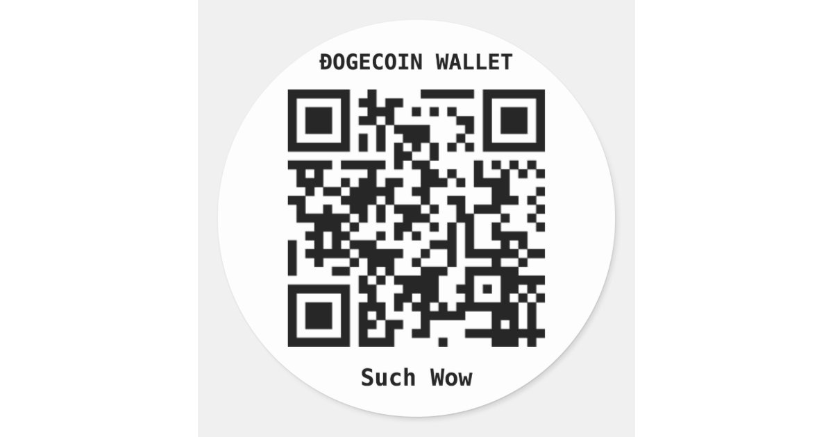Dogecoin Wallet QR Code Simple Stickers | Zazzle.com