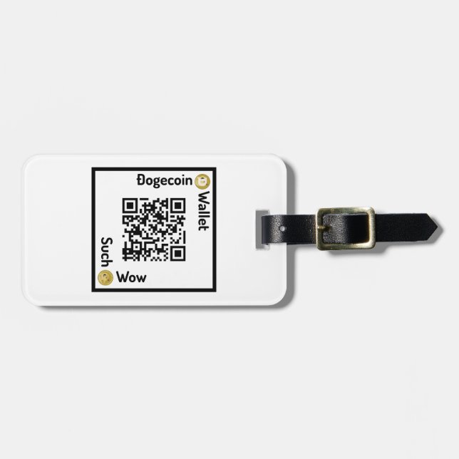 Dogecoin Wallet QR Code Square Luggage Tag (Front Horizontal)