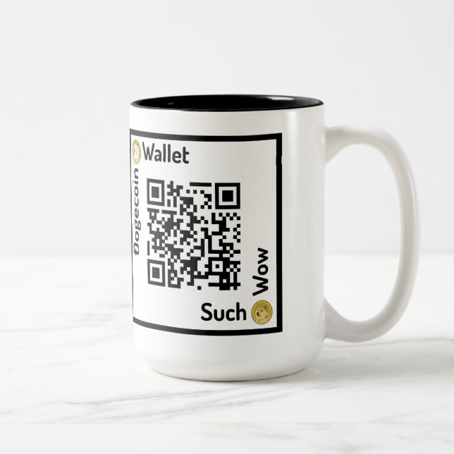 Dogecoin Wallet QR Code Square Mug (Right)