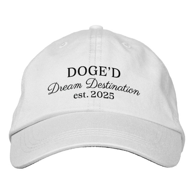 DOGE'D Dream Destination Embroidered Baseball Cap (Front)