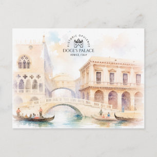 Doge's Palace in Venice, Italy Landscape Travel Holiday Postcard