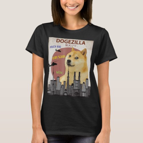 Dogezilla T_Shirt  Funny DOGE MEME Shiba Inu Dog S