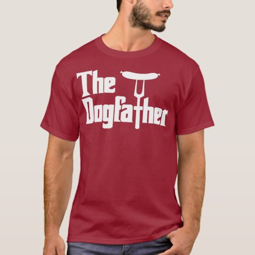 Dogfather Hot Dog Funny Grilling Pun T_Shirt