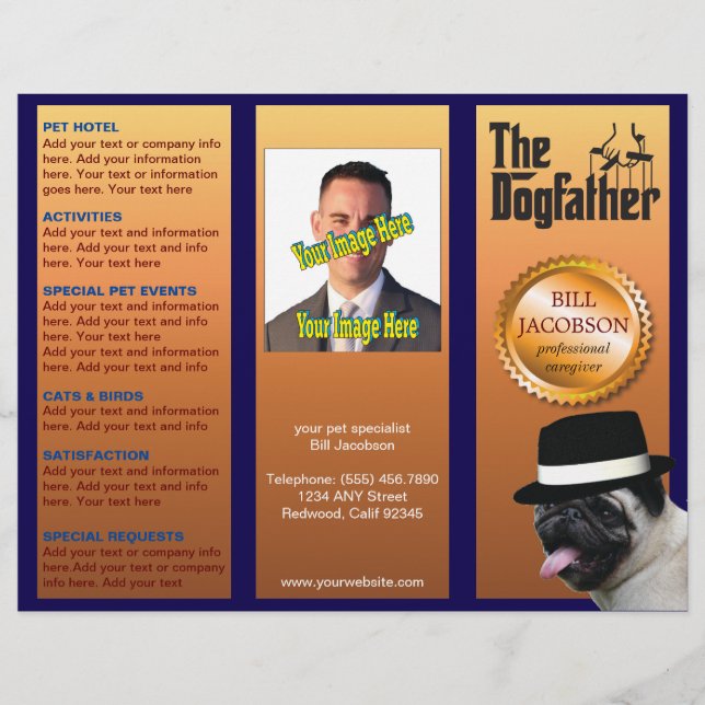 Dogfather Satirical Joke Brochure (Front)