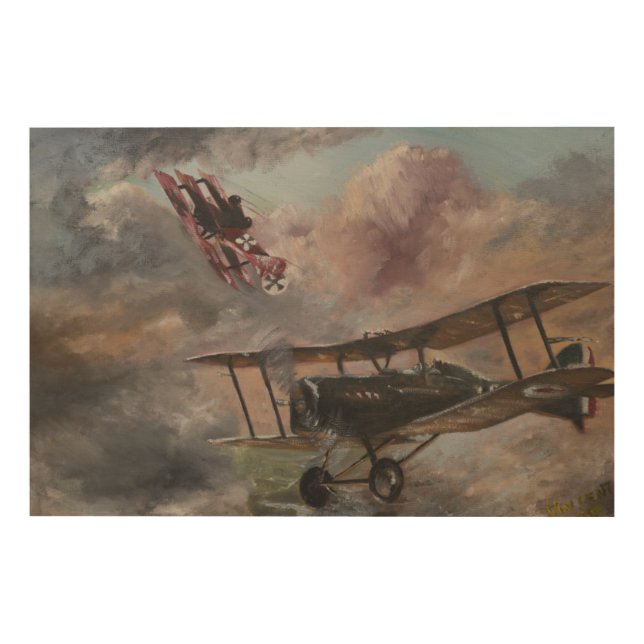 Dogfight 1917 wood wall art (Front)