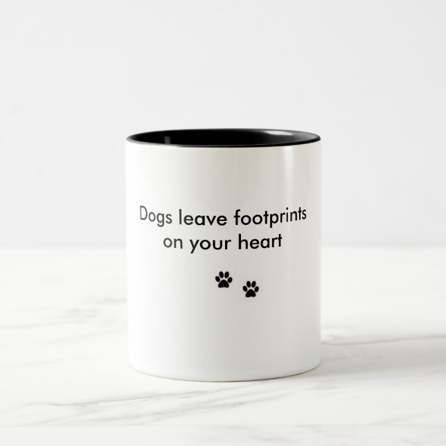 dogfootprint, dogfootprint, Dogs leave footprin... Two-Tone Coffee Mug (Center)