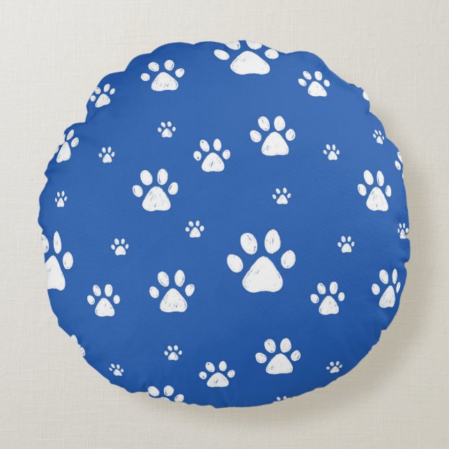 Dogg Pawz Round Pillow (Front)