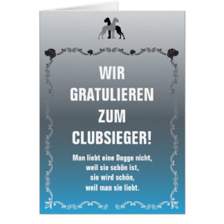 Doggen Sieger Grußkarte